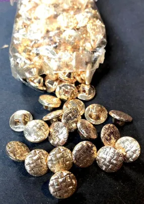 Wholesale 1 Gross (144) Vintage Textured 1cm Gold Buttons.. Subtle yet Classy
