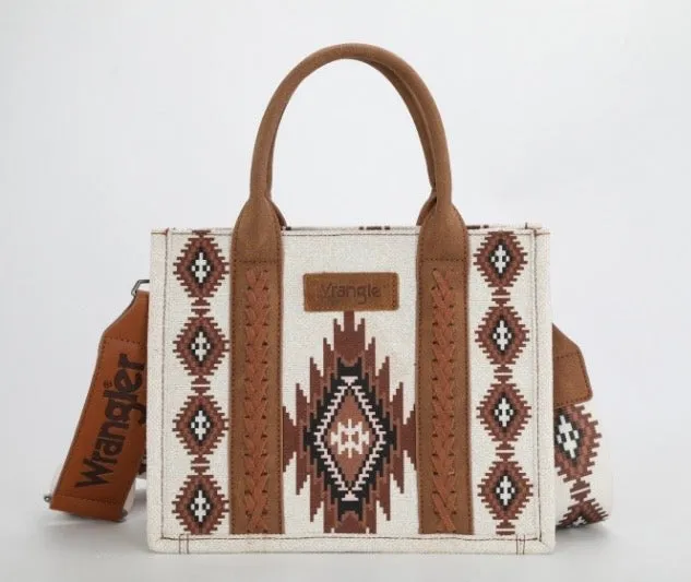 Wrangler Southwestern Dual Sided Print Small Canvas Tote/Crossbody