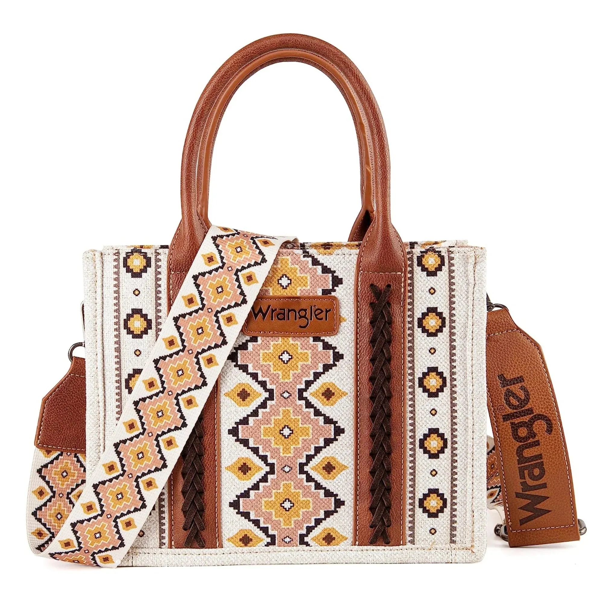Wrangler Southwestern Dual Sided Print Small Canvas Tote/Crossbody