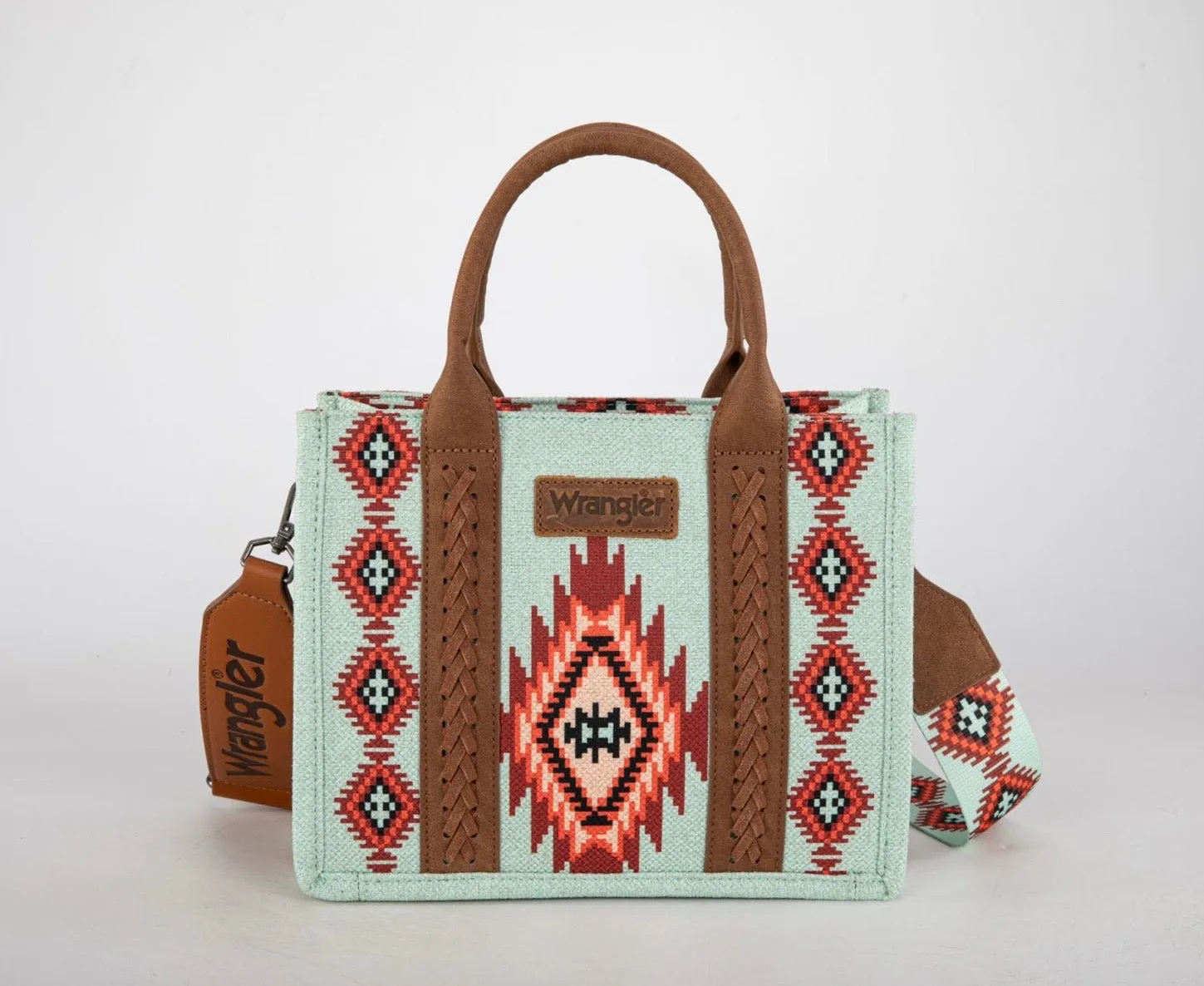 Wrangler Southwestern Dual Sided Print Small Canvas Tote/Crossbody