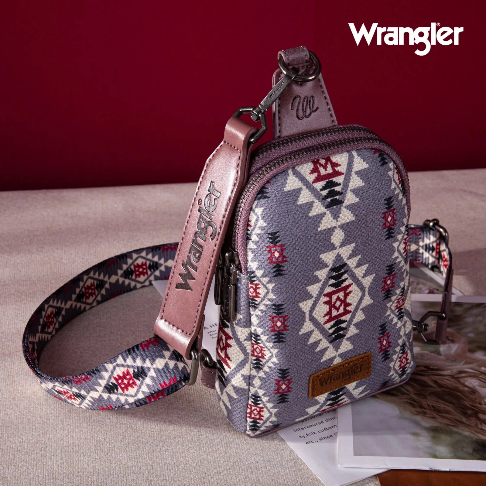 Wrangler Southwestern Print Canvas Crossbody/Sling/Chest Bag