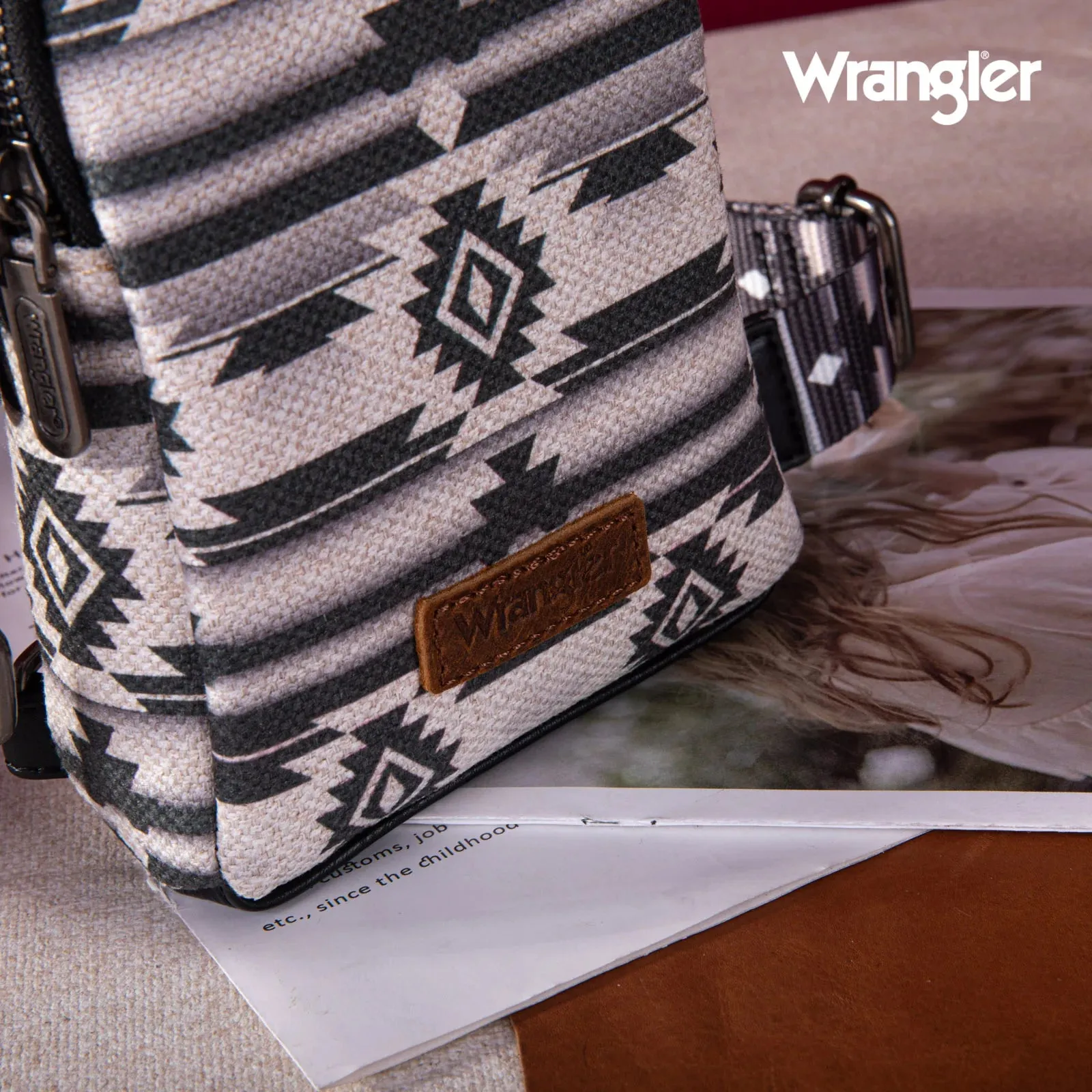 Wrangler Southwestern Print Canvas Crossbody/Sling/Chest Bag