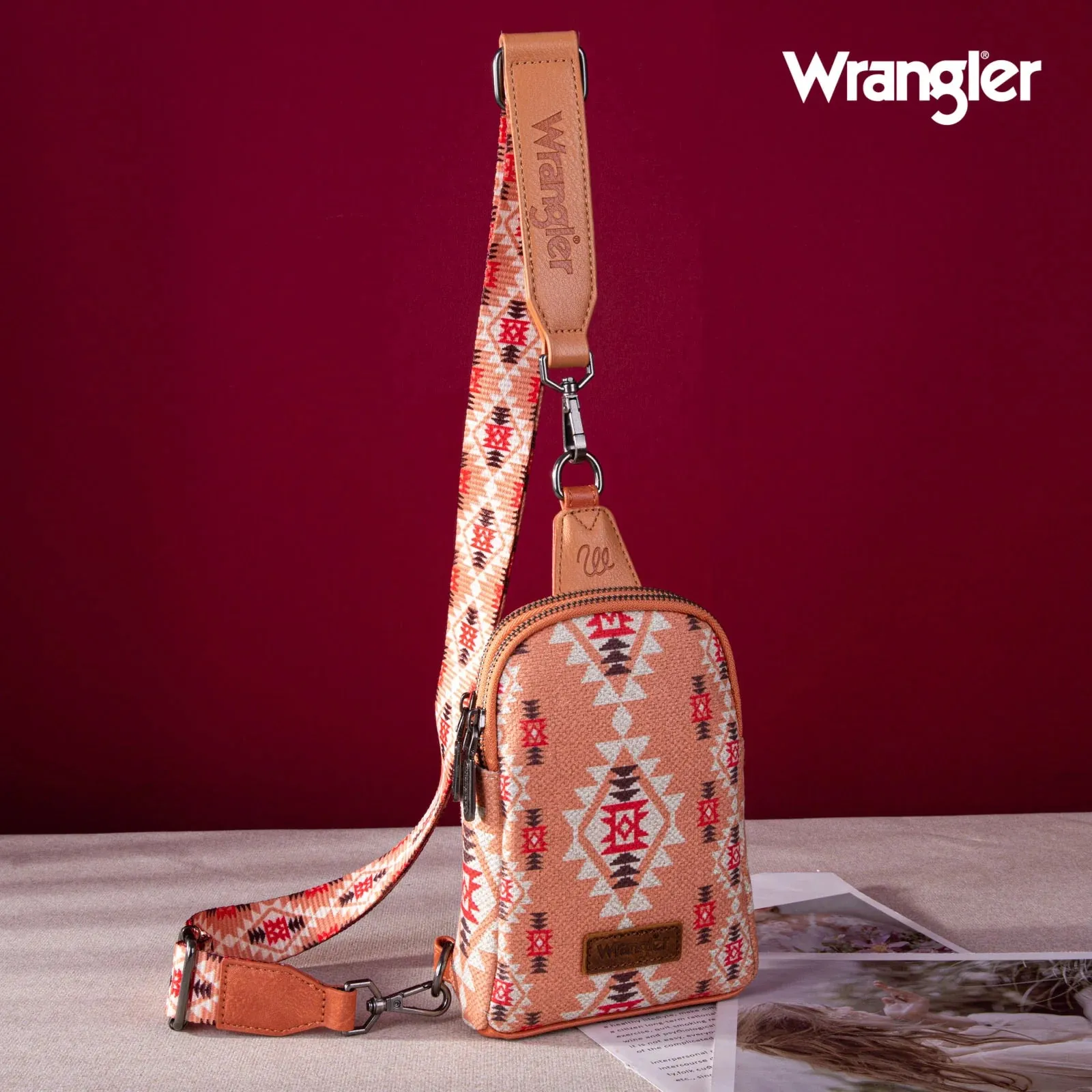 Wrangler Southwestern Print Canvas Crossbody/Sling/Chest Bag