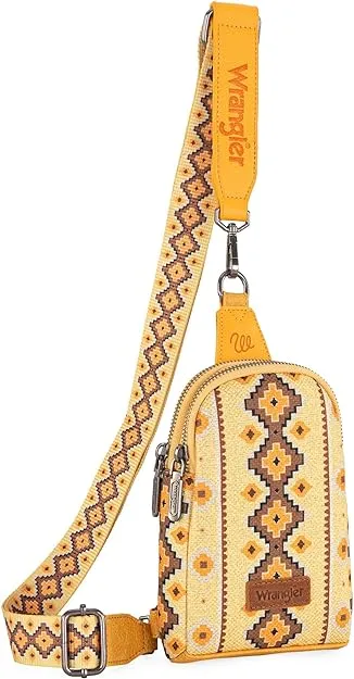 Wrangler Southwestern Print Canvas Crossbody/Sling/Chest Bag