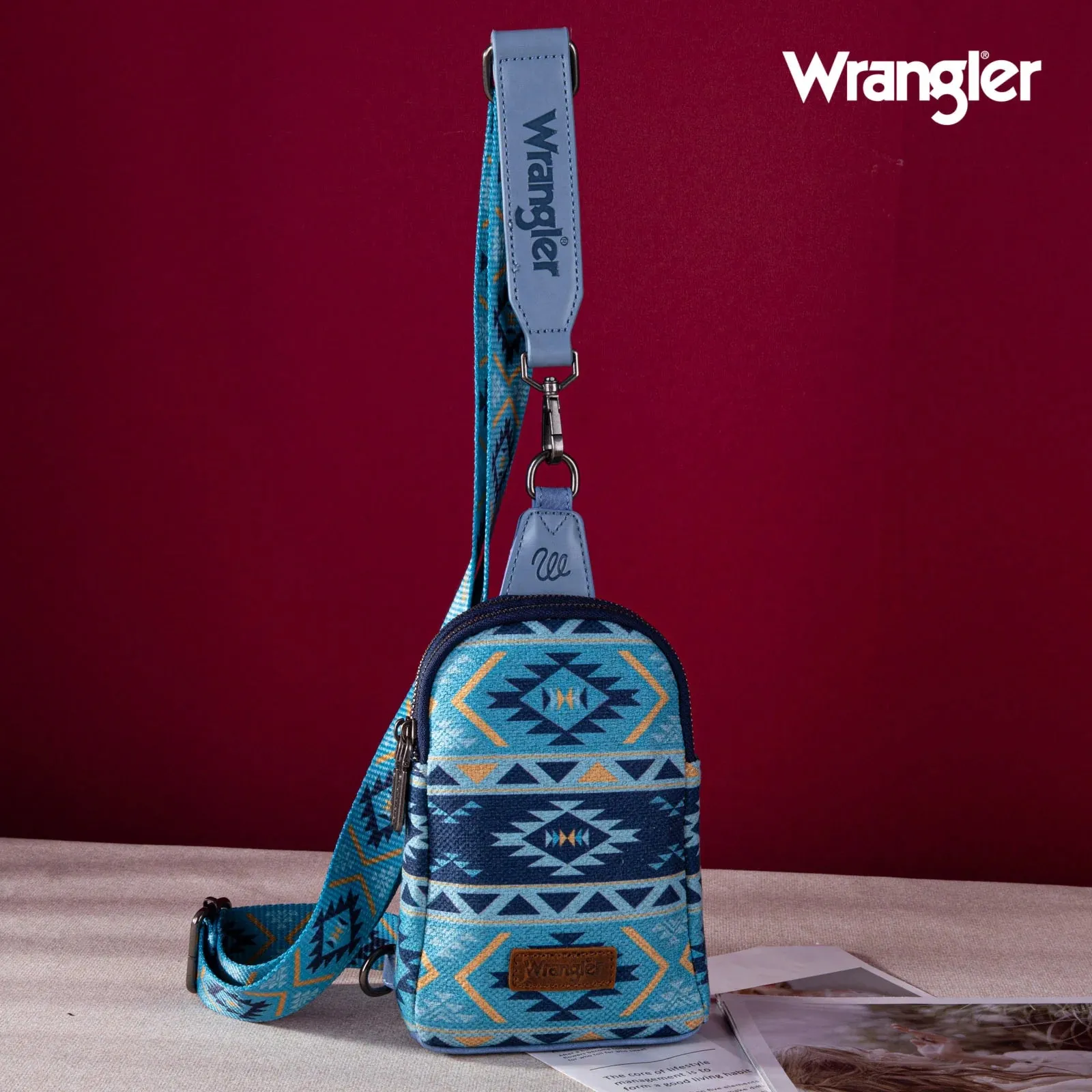 Wrangler Southwestern Print Canvas Crossbody/Sling/Chest Bag