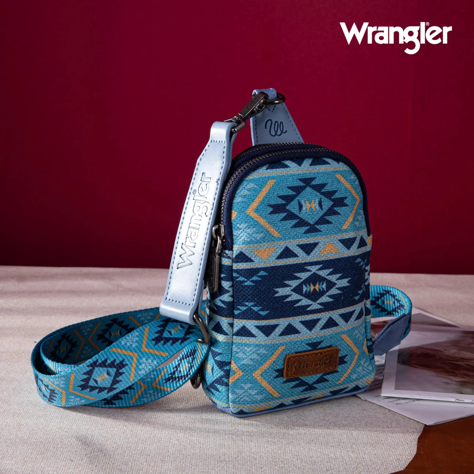 Wrangler Southwestern Print Canvas Crossbody/Sling/Chest Bag