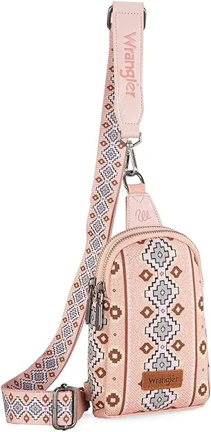 Wrangler Southwestern Print Canvas Crossbody/Sling/Chest Bag