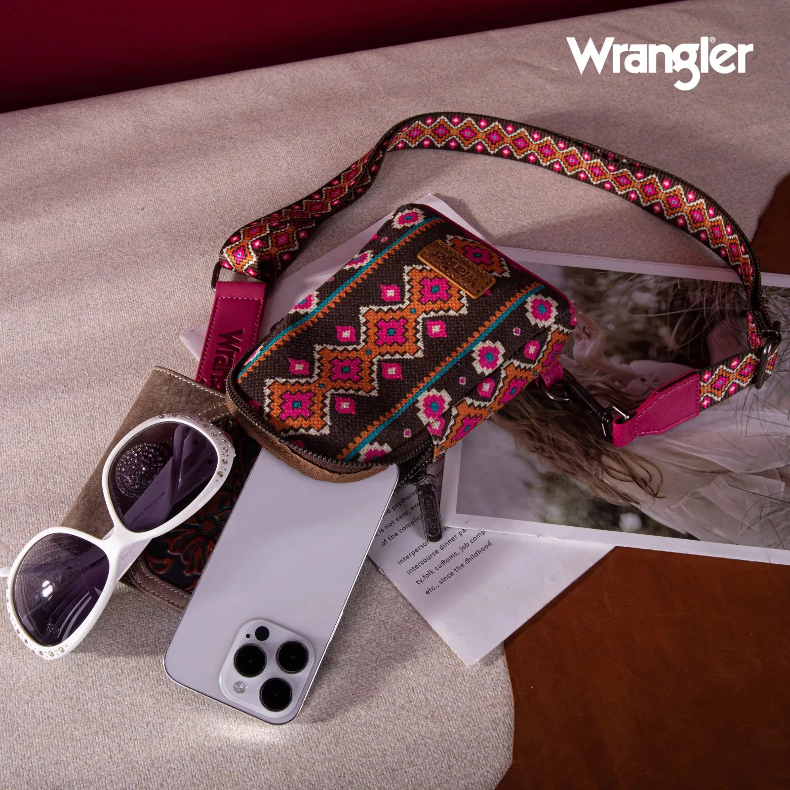 Wrangler Southwestern Print Canvas Crossbody/Sling/Chest Bag