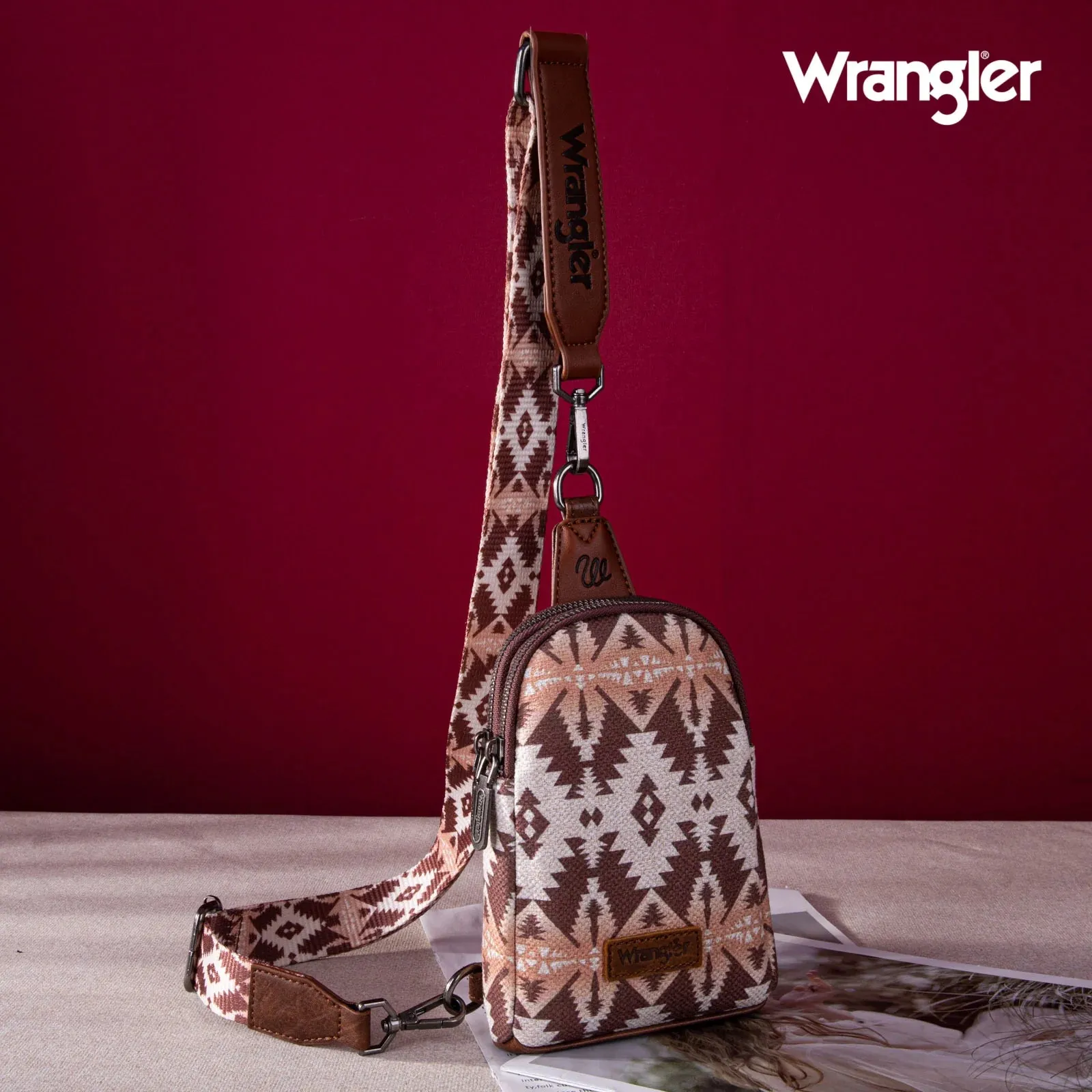 Wrangler Southwestern Print Canvas Crossbody/Sling/Chest Bag
