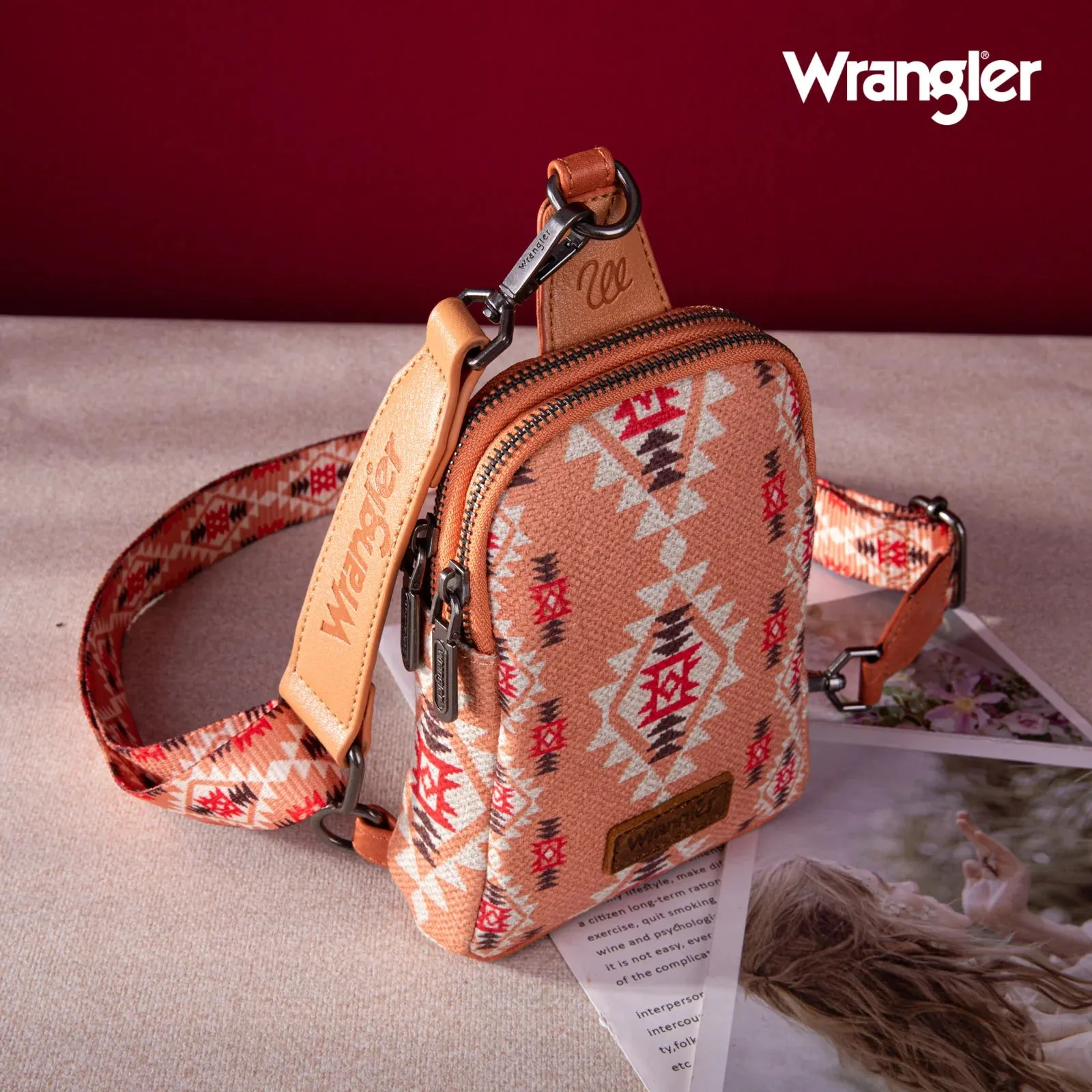 Wrangler Southwestern Print Canvas Crossbody/Sling/Chest Bag