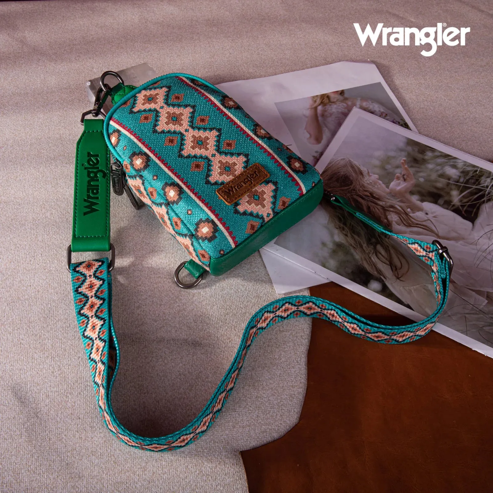 Wrangler Southwestern Print Canvas Crossbody/Sling/Chest Bag