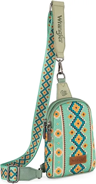 Wrangler Southwestern Print Canvas Crossbody/Sling/Chest Bag